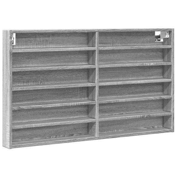 Vitrinenschrank Grau Sonoma 100x8,5x58 cm Holzwerkstoff