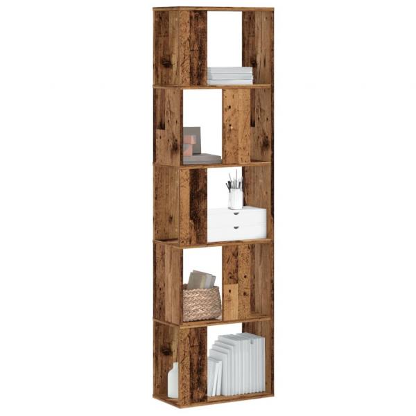 ARDEBO.de - Bücherregal 5 Böden Altholz 45x23,5x162,5 cm Holzwerkstoff