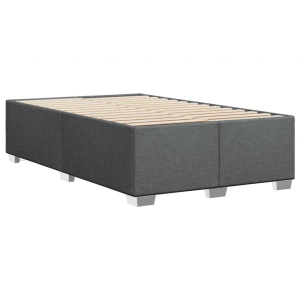 Boxspringbett mit Matratze Dunkelgrau 120x200 cm Stoff