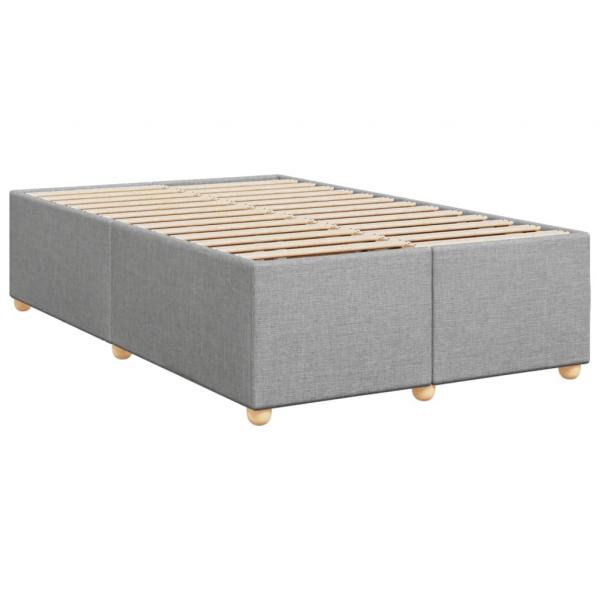 Boxspringbett mit Matratze Hellgrau 120x200 cm Stoff