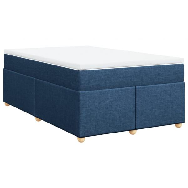 Boxspringbett mit Matratze Blau 120x200 cm Stoff