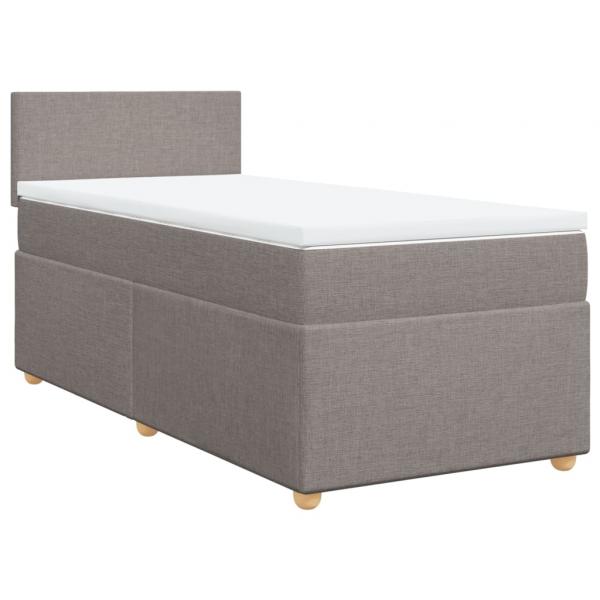 Boxspringbett mit Matratze Taupe 90x190 cm Stoff