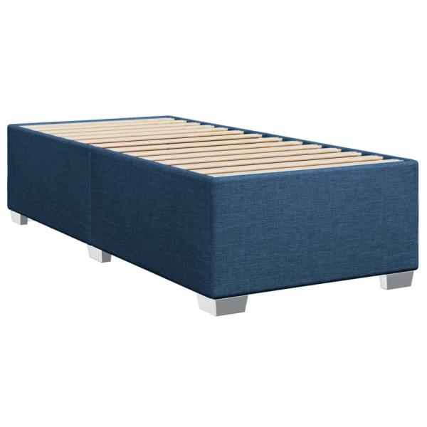 Boxspringbett mit Matratze Blau 90x200 cm Stoff