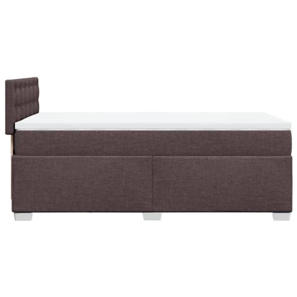 Boxspringbett mit Matratze Dunkelbraun 80x200 cm Stoff