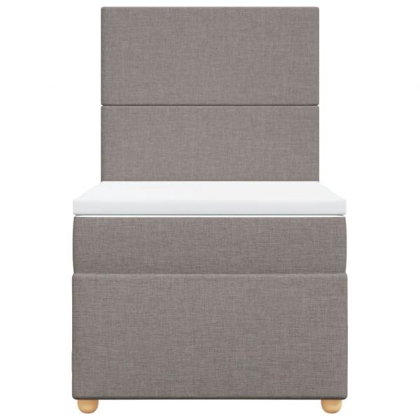 Boxspringbett mit Matratze Taupe 100x200 cm Stoff