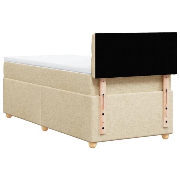 Boxspringbett mit Matratze Creme 90x190 cm Stoff