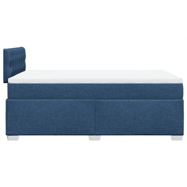 Boxspringbett mit Matratze Blau 120x200 cm Stoff