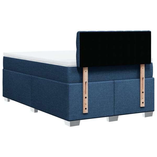 Boxspringbett mit Matratze Blau 120x200 cm Stoff