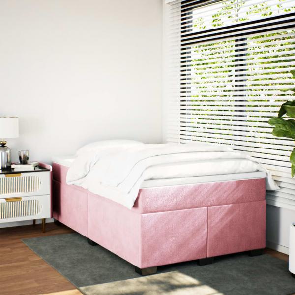 Boxspringbett mit Matratze Rosa 120x200 cm Samt