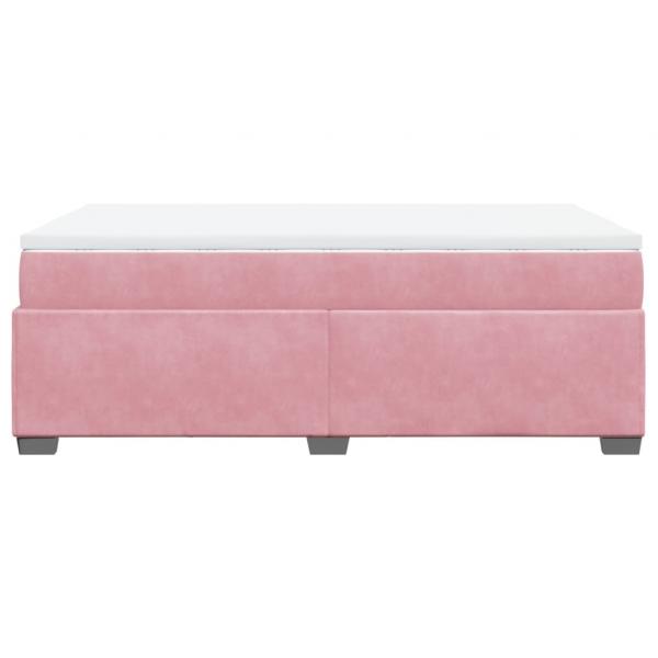 Boxspringbett mit Matratze Rosa 120x200 cm Samt