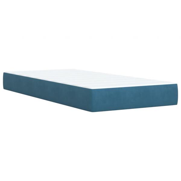 Boxspringbett mit Matratze Dunkelblau 90x200 cm Samt