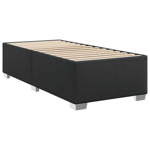 Boxspringbett mit Matratze Schwarz 80x200 cm Kunstleder