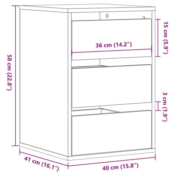 Kommode Altholz-Optik 40x41x58 cm Holzwerkstoff