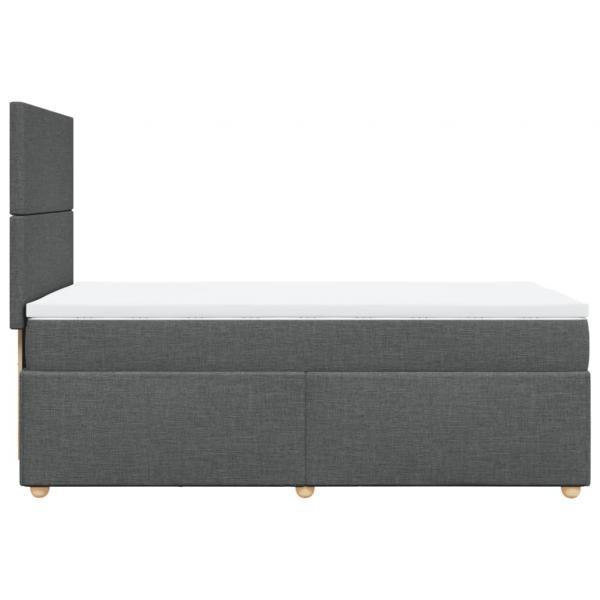 Boxspringbett mit Matratze Dunkelgrau 90x190 cm Stoff