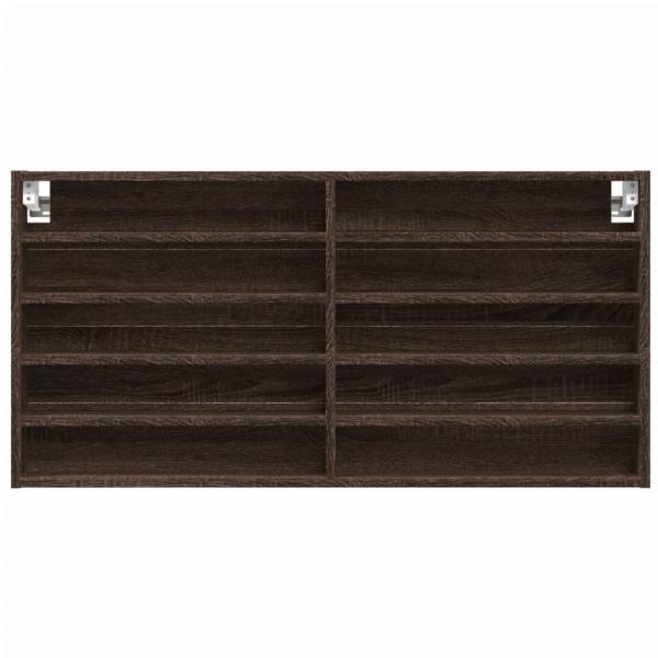 Vitrinenschrank Braun Eichen-Optik 100x8,5x50 cm Holzwerkstoff