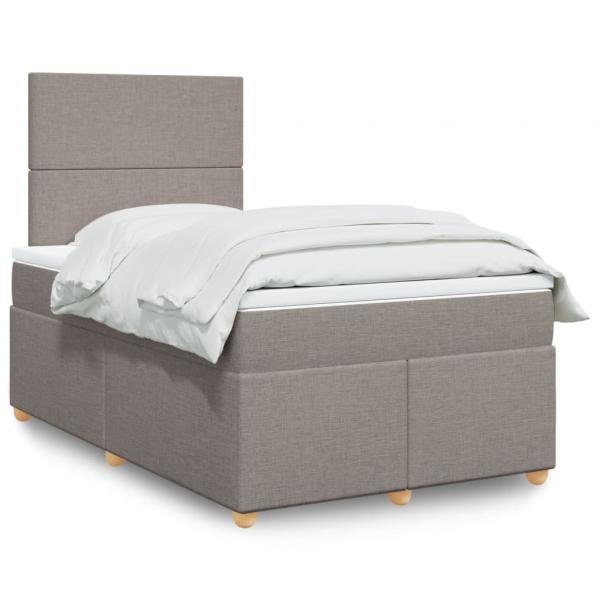 ARDEBO.de - Boxspringbett mit Matratze Taupe 120x200 cm Stoff