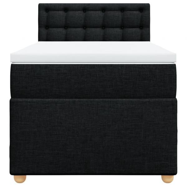 Boxspringbett mit Matratze Schwarz 90x190 cm Stoff