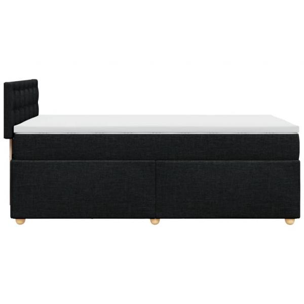 Boxspringbett mit Matratze Schwarz 90x200 cm Stoff