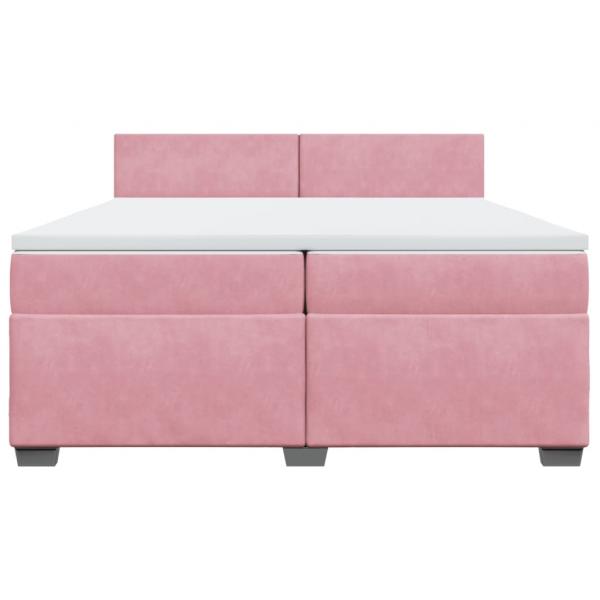 Boxspringbett mit Matratze Rosa 200x200 cm Samt