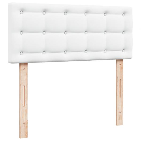 Boxspringbett mit Matratze Weiß 120x190 cm Kunstleder