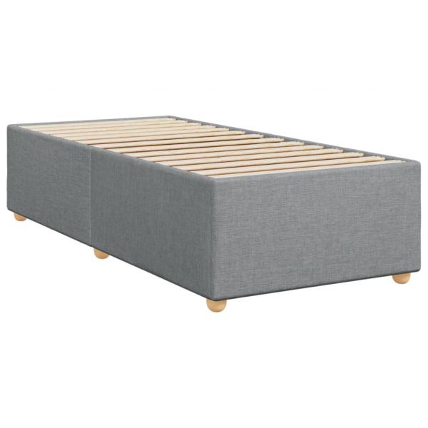 Boxspringbett mit Matratze Hellgrau 80x200 cm Stoff