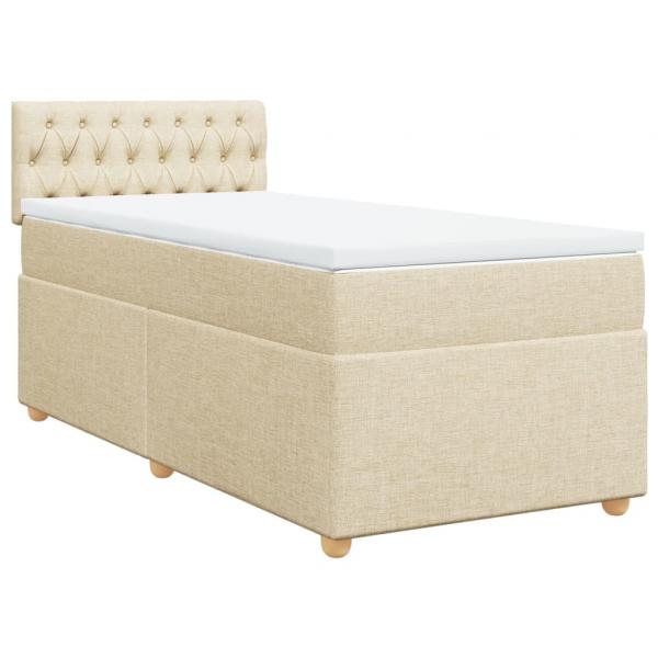 Boxspringbett mit Matratze Creme 90x190 cm Stoff