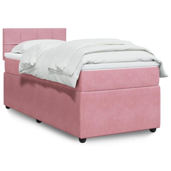 ARDEBO.de - Boxspringbett mit Matratze Rosa 80x200 cm Samt