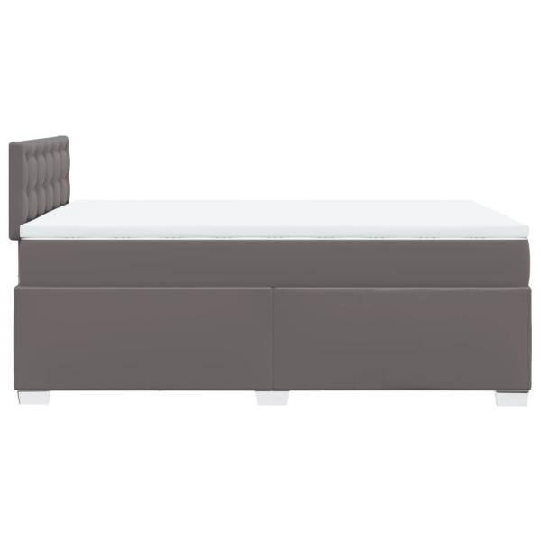 Boxspringbett mit Matratze Grau 120x200 cm Kunstleder