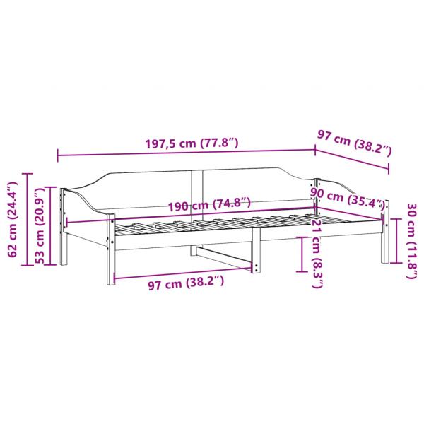 Massivholzbett ohne Matratze 90x190 cm Kiefernholz