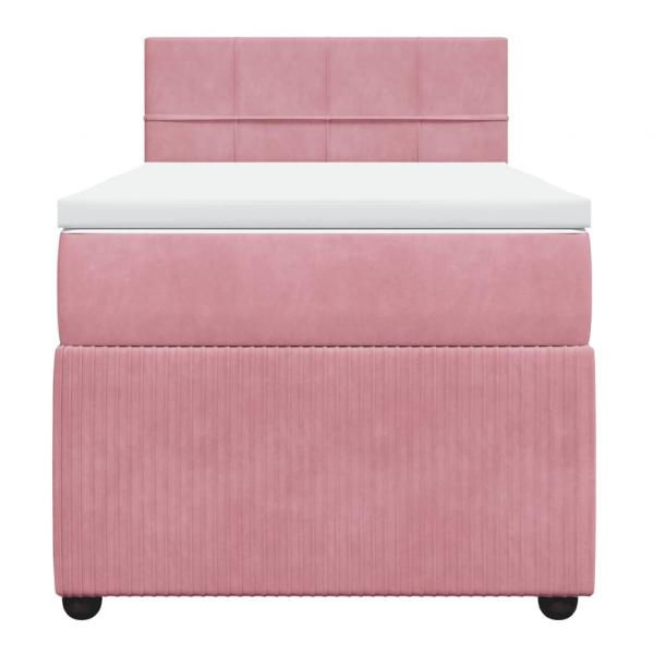 Boxspringbett mit Matratze Rosa 100x200 cm Samt