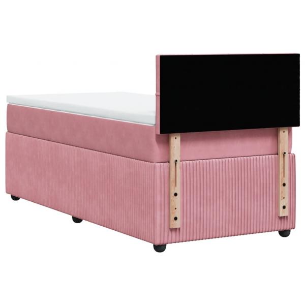 Boxspringbett mit Matratze Rosa 100x200 cm Samt