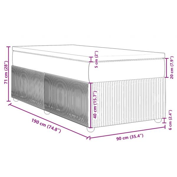 Boxspringbett mit Matratze Dunkelgrau 90x190 cm Stoff