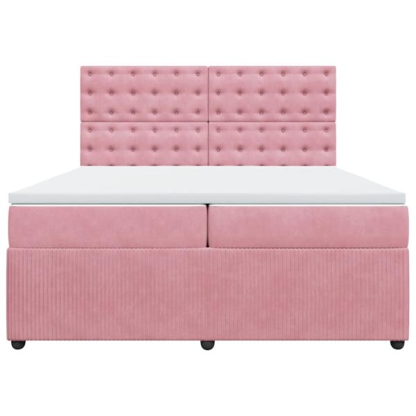 Boxspringbett mit Matratze Rosa 200x200 cm Samt