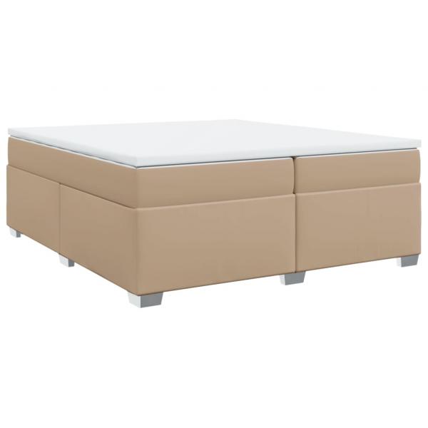 Boxspringbett Matratze Cappuccino-Braun 200x200cm Kunstleder