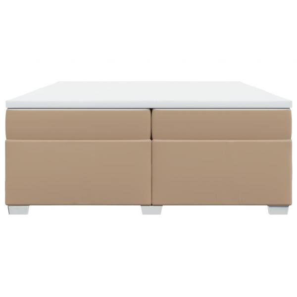 Boxspringbett Matratze Cappuccino-Braun 200x200cm Kunstleder