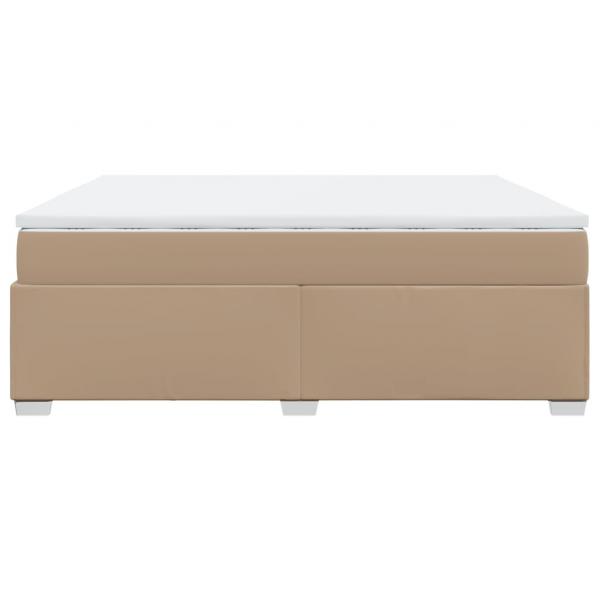 Boxspringbett Matratze Cappuccino-Braun 200x200cm Kunstleder