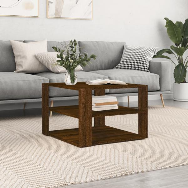 ARDEBO.de - Couchtisch Braun Eichen-Optik 59,5x59,5x40 cm Holzwerkstoff