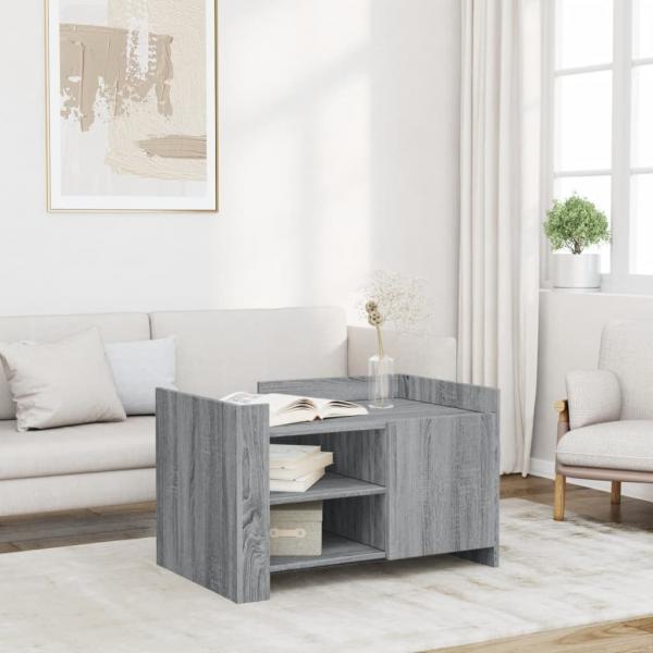 ARDEBO.de - Couchtisch Grau Sonoma 80x50x50 cm Holzwerkstoff