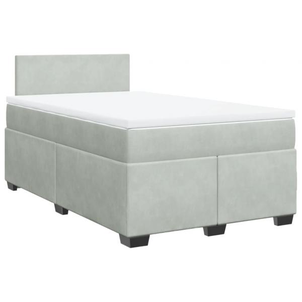 Boxspringbett mit Matratze Hellgrau 120x200 cm Samt