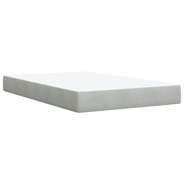 Boxspringbett mit Matratze Hellgrau 120x200 cm Samt