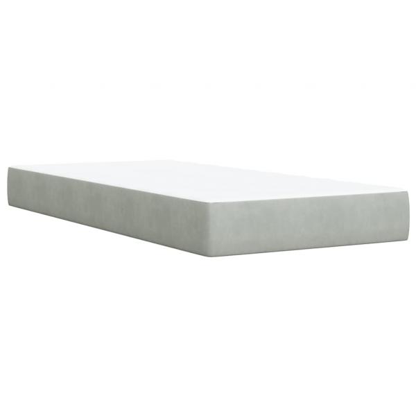 Boxspringbett mit Matratze Hellgrau 90x190 cm Samt