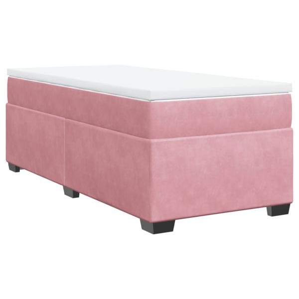 Boxspringbett mit Matratze Rosa 90x190 cm Samt