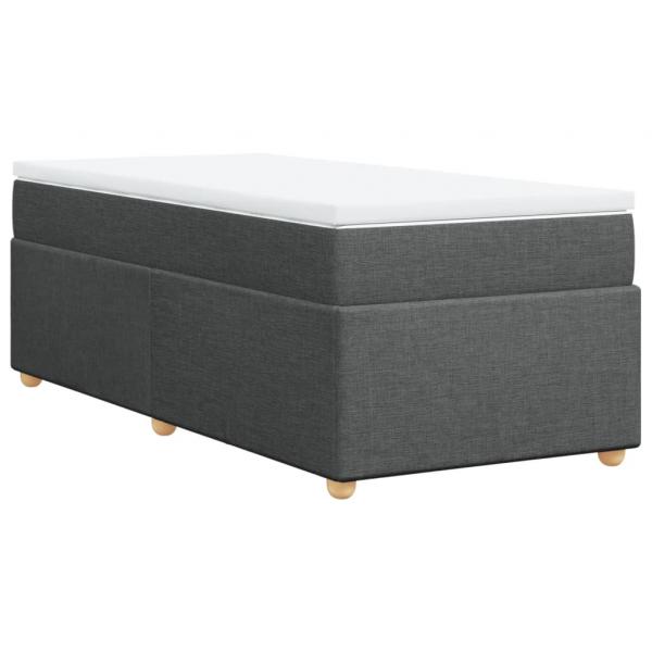 Boxspringbett mit Matratze Dunkelgrau 90x190 cm Stoff