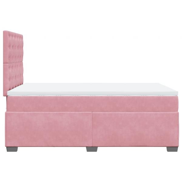 Boxspringbett mit Matratze Rosa 120x200 cm Samt