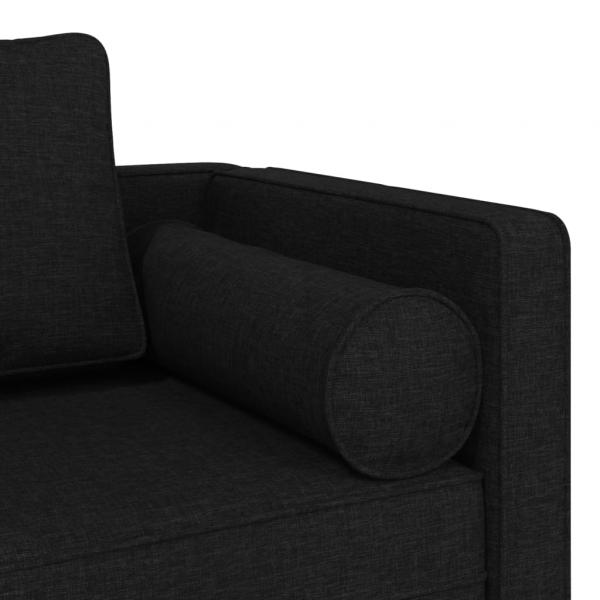 Chaiselongue mit Kissen Schwarz Stoff