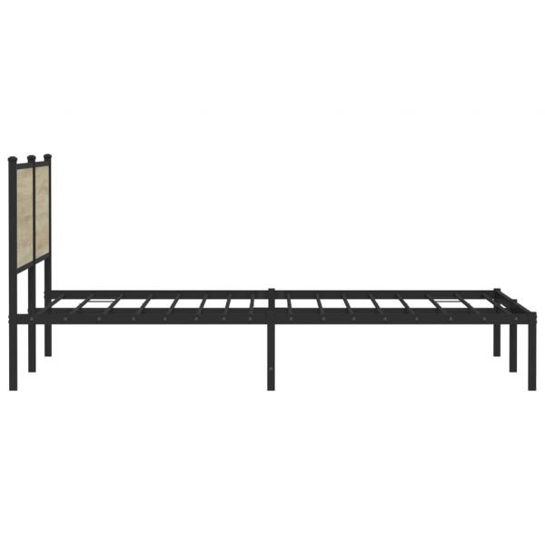 Metallbett ohne Matratze Sonoma-Eiche 183x213 cm