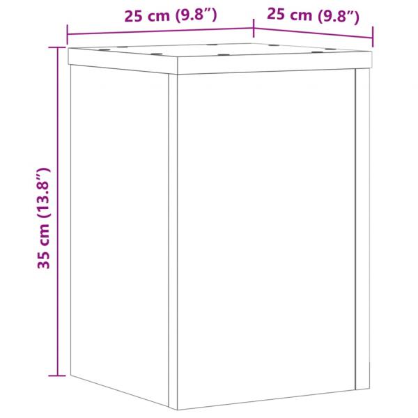 Pflanzenständer 2 Stk. Braun Eiche 25x25x35 cm Holzwerkstoff