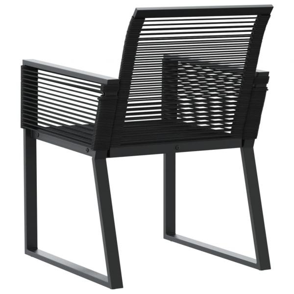 Gartenstühle 4 Stk. Schwarz Poly Rattan