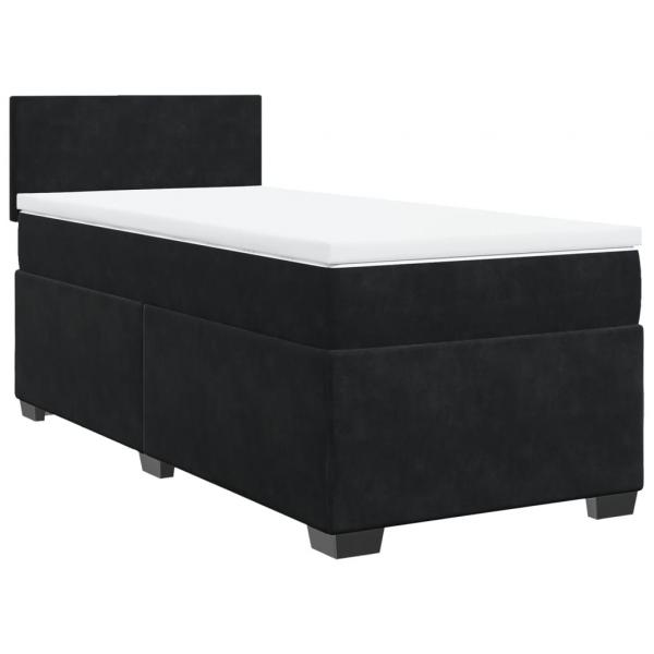 Boxspringbett mit Matratze Schwarz Samt