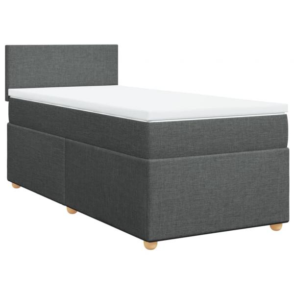 Boxspringbett mit Matratze Dunkelgrau Stoff